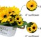 Spring Tabletop Decor – Artificial Sunflowers in Rustic Metal Pots, Faux Silk Flower Centerpiece for Farmhouse Home, Office & Table Decoration